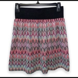 High waist colorful chevron skirt